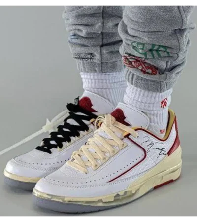 Premium Air Jordan Retro 2 Low Chicago White Red Shoes For Men (FST1197) - Image 2