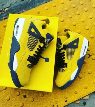 Premium Air Jordan Retro 4 Lightning Tour Yellow Shoes For Men (FST1169) - Image 2