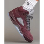 Premium Air Jordan Retro 5 Burgundy Shoes For Men (FST1173) - Image 2