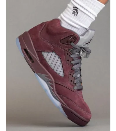 Premium Air Jordan Retro 5 Burgundy Shoes For Men (FST1173) - Image 2