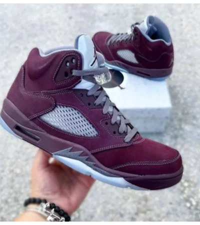 Premium Air Jordan Retro 5 Burgundy Shoes For Men (FST1173)