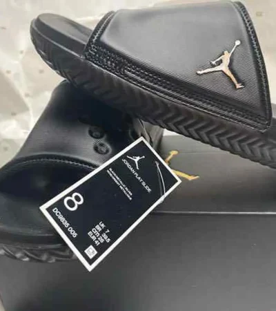 Premium Air Jordan Super Play Black Gold Slide For Men (SP496) - Image 2