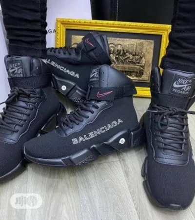 Premium Balenciaga High Top Full Black Shoes For Men (FST1200) - Image 2