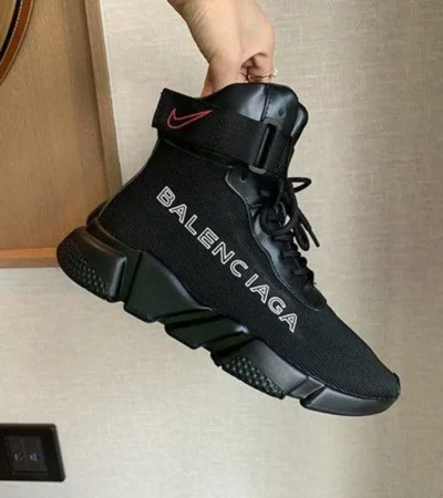 Premium Balenciaga High Top Full Black Shoes For Men (FST1200)