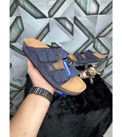 Premium Birkenstock Arizona Dark Blue Suede For Men (SNC539)