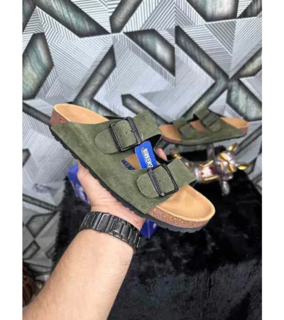 Premium Birkenstock Arizona Olive Suede For Men (SNC542) - Image 2