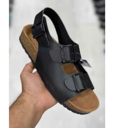 Premium Birkenstock Black Leather Suede For Men (SNC547)