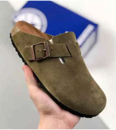 Premium Birkenstock Boston Olive Suede For Men (SNC606)