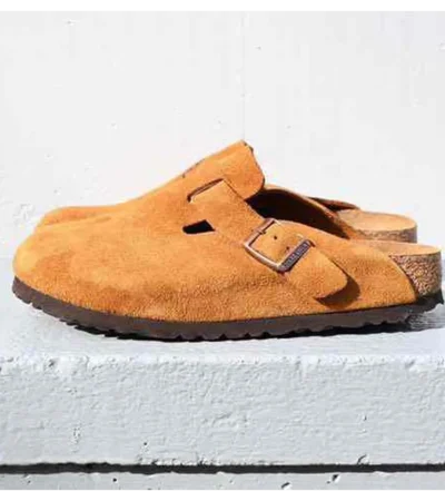 Premium Birkenstock Boston Tan Suede For Men (SNC605)