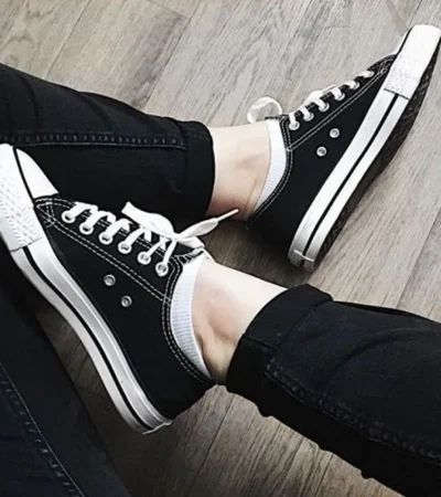 Premium Converse All Star High Black Shoes For Men (LL509) - Image 2