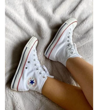Premium Converse All Star Long White Shoes For Men (FST1106) - Image 2