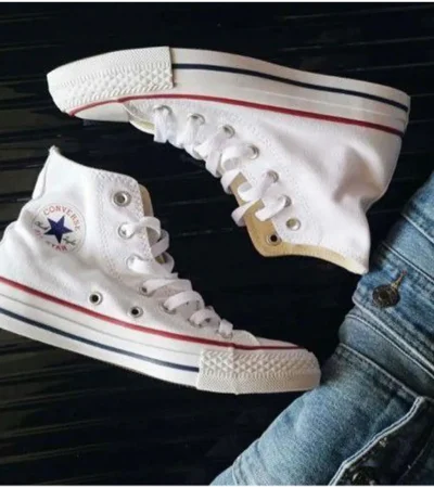 Premium Converse All Star Long White Shoes For Men (FST1106)