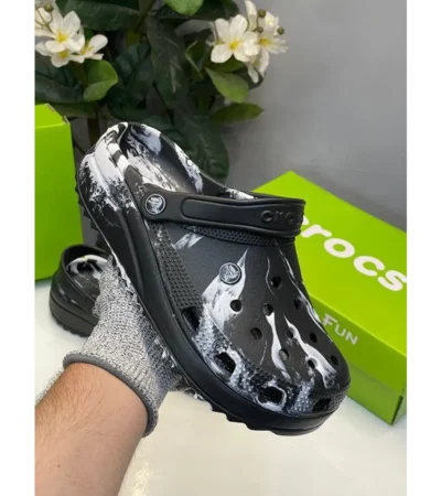 Premium Crocs Classic Clogs Marbled Black Clogs For Men (FST1125)