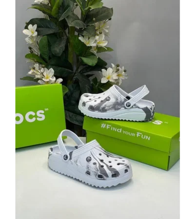 Premium Crocs Classic Clogs White Grey For Men (FST1127) - Image 2