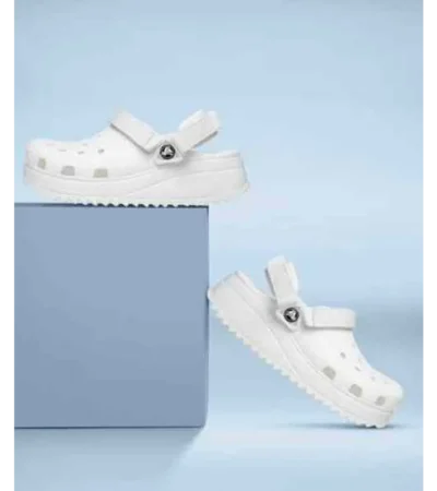 Premium Crocs Classic Hiker White Clogs For Men (BME104) - Image 2