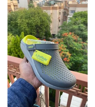 Premium Crocs Lite Ride Grey Green Clogs For Men (FST1118) - Image 2