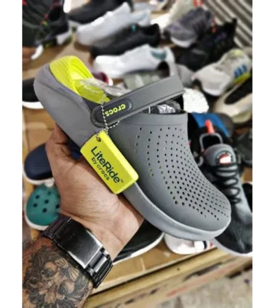 Premium Crocs Lite Ride Grey Green Clogs For Men (FST1118)