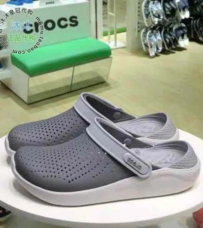 Premium Crocs Lite Ride Grey White Clogs For Men (BME106)