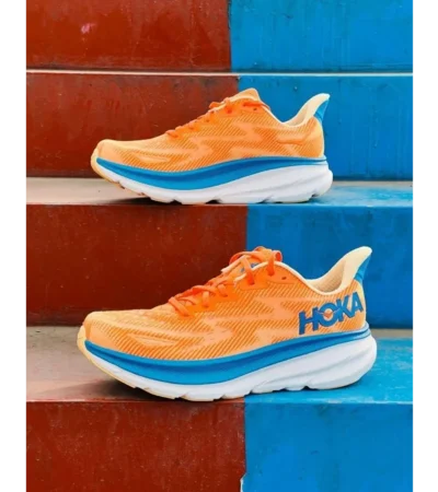 Premium Hoka One Clifton 9 Navy Red Shoes For Men (SW5843) - Image 2