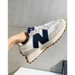 Premium New Balance 327 White Navy Blue Colour Shoes For Men (LL514) - Image 2
