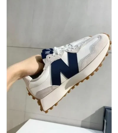 Premium New Balance 327 White Navy Blue Colour Shoes For Men (LL514) - Image 2