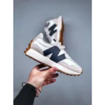 Premium New Balance 327 White Navy Blue Colour Shoes For Men (LL514) - Image 3