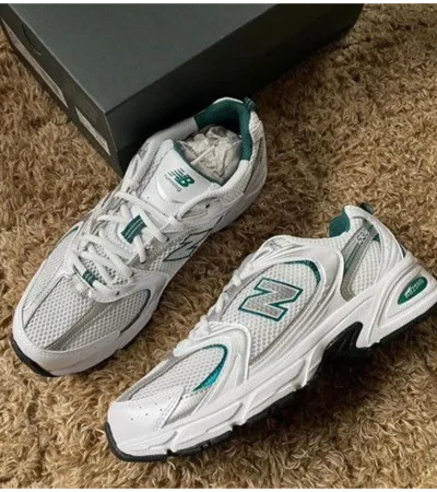 Premium New Balance 530 White Green Shoes For Men (FST1153) - Image 2