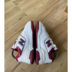 Premium New Balance 550 White Burgendy Shoes For Men (BME151) - Image 2