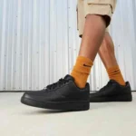 Premium Nike Air Force 1 Black Pure Leather Shoes For Men (SHI518) - Image 2