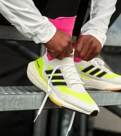 Trendy Adidas Ultraboost 21 Solar White Shoes for Men (SW4787)
