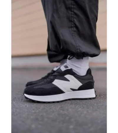 Trendy New Balance 327 Black White Shoes for Men (SW4819) - Image 2