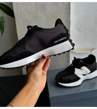 Trendy New Balance 327 Black White Shoes for Men (SW4819)