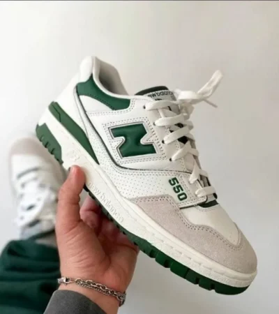 Trendy New Balance 550 Green Shoes For Men (SW5637)