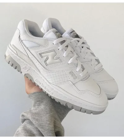 Trendy New Balance 550 White Grey Shoes For Men (SW6229)