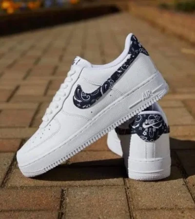 Trendy Nike Air Force 1 Paisley White Shoes For Men (SW5643) - Image 2