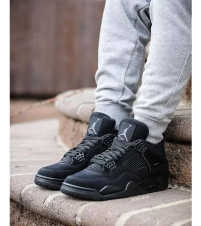 Trendy Nike Air Jordan Retro 4 Black Cat Shoes for Men (SW4766) - Image 2