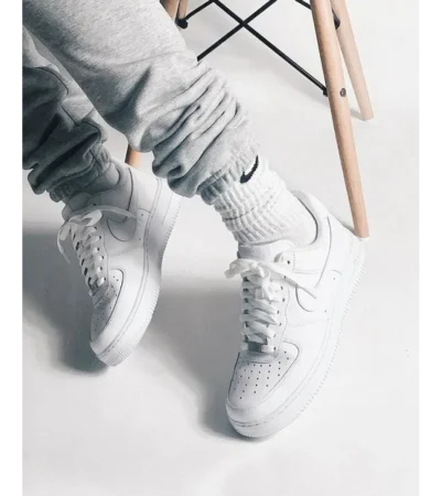 Trendy Nike Airforce 1 White Pure Leather Shoes for Men (SW4784) - Image 2