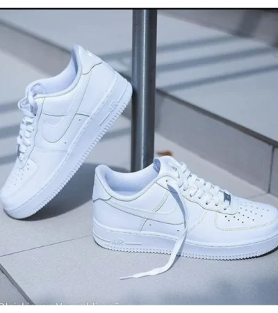 Trendy Nike Airforce 1 White Pure Leather Shoes for Men (SW4784)