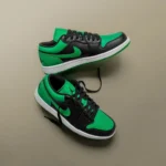 Trendy Nike Jordan Retro 1 Low Black Lucky Green Shoes For Men (SW5635) - Image 2