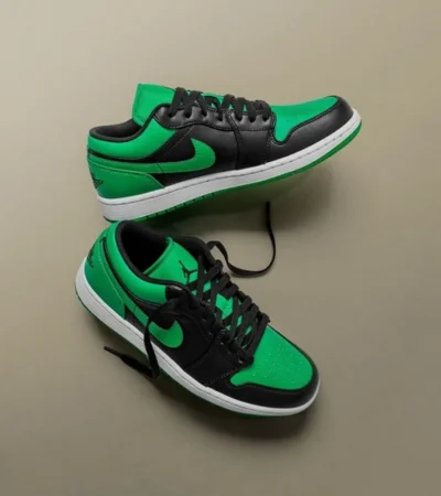 Trendy Nike Jordan Retro 1 Low Black Lucky Green Shoes For Men (SW5635) - Image 2
