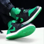 Trendy Nike Jordan Retro 1 Low Black Lucky Green Shoes For Men (SW5635) - Image 3